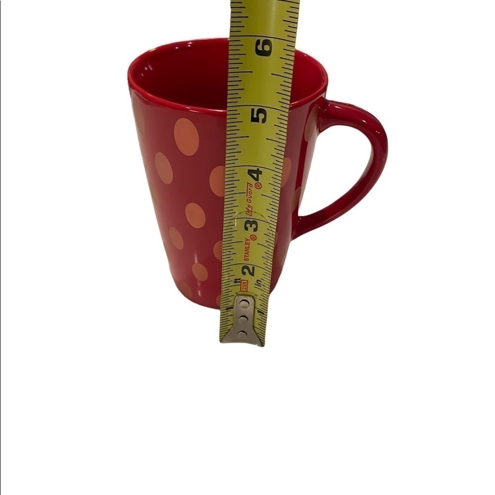 STARBUCKS 2005 16 oz Red with Gold Oval Polka Dots Coffee Mug Cup - Picture 8 of 8